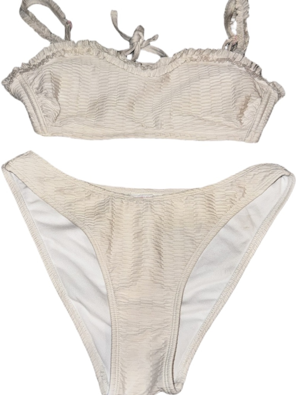 Stoney Clover Textured Cream Bikini Set